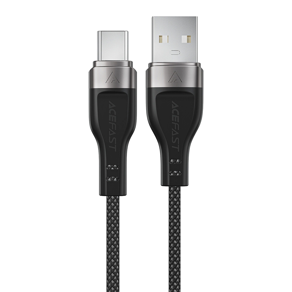 Levně Acefast Data Cable C11-04 Magnetické navíjení Rychlé nabíjení USB na Type-C 3A Nastavitelná délka 1.2m černá