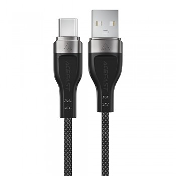 Acefast Data Cable C11-04 Magnetické navíjení Rychlé nabíjení USB na Type-C 3A Nastavitelná délka 1.2m černá