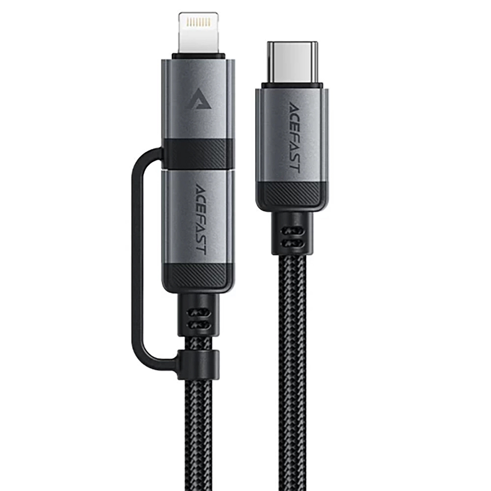 Levně Acefast Data Cable C20-01 USB-C na Type-C Lightning 60W rychlé nabíjení odolný proti ohybu MFi certifikovaný 1.2m černý