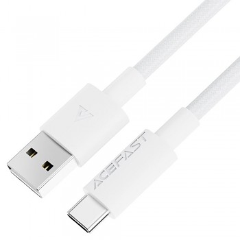 Acefast Datový kabel USB na Type-C Rychlonabíjecí 3A Odolný 1.2m Bílý