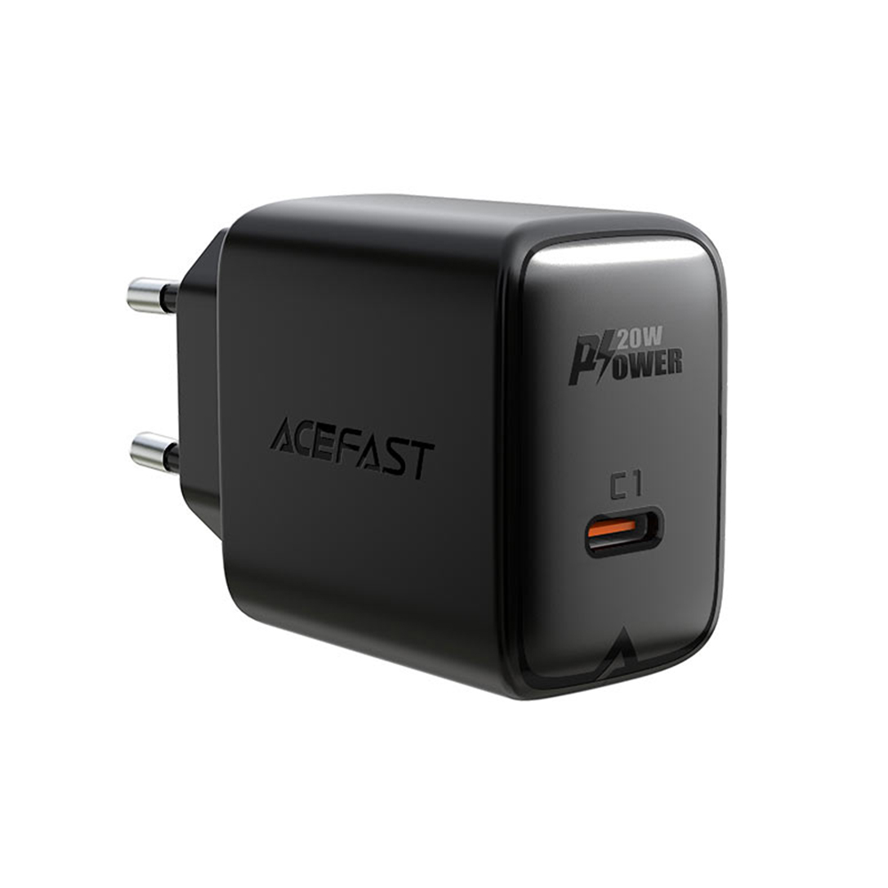 Levně Nabíječka do zdi Acefast A1 rychlé nabíjení Type-C PD20W QC 3.0 černá