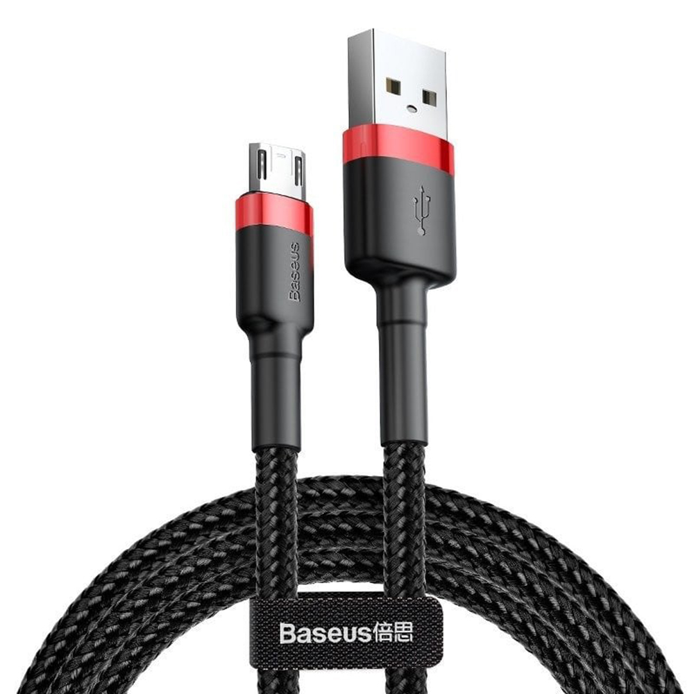 Levně Baseus Datový kabel Cafule USB na Micro-USB 2.4A 1m černá červená