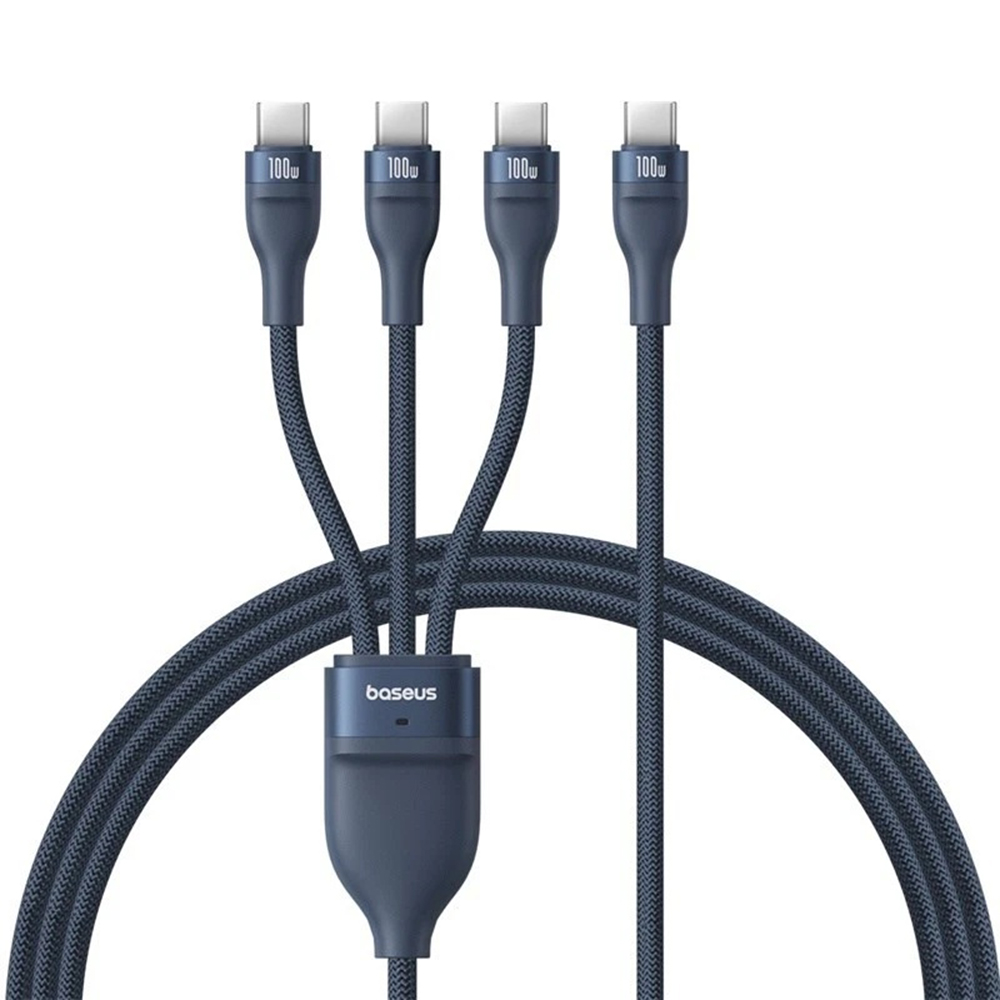 Levně Baseus Data Cable Flash Series 3 USB-C na 3x Type-C 1.5m modrá