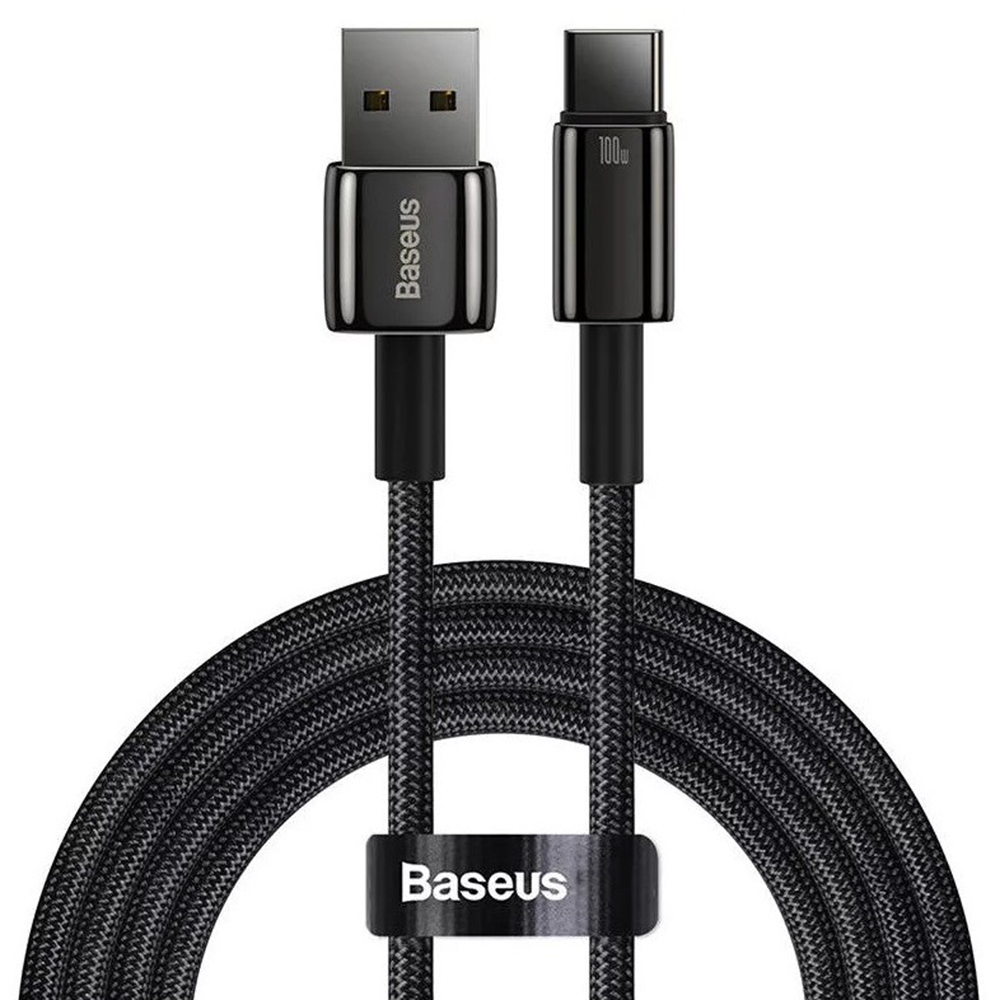 Baseus Data Cable Tungsten Gold USB na Type-C Super Fast Charge 100W 2m černý