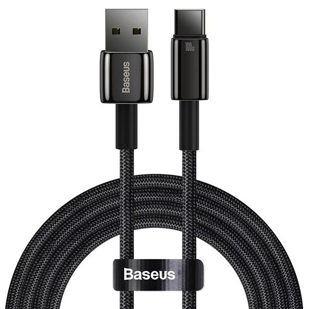 Levně Baseus Data Cable Tungsten Gold USB na Type-C Super Fast Charge 100W 1m černý