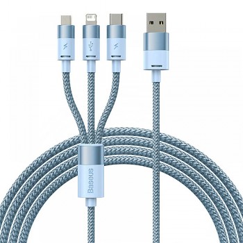 Baseus Data Cable StarSpeed 1.2m modrý USB Lightning Micro-USB USB-C 20W
