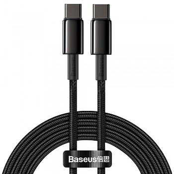 Baseus Data Cable Tungsten Gold Type-C na Type-C Rychlé nabíjení 100W 2m černá