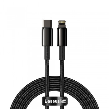Baseus Data Cable Tungsten Gold Type-C na Lightning 20W 1m černý