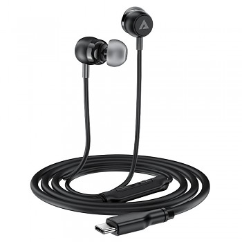 Acefast Wired Earphones L8 šedá s mikrofonem a ovládáním 1.2m Type-C