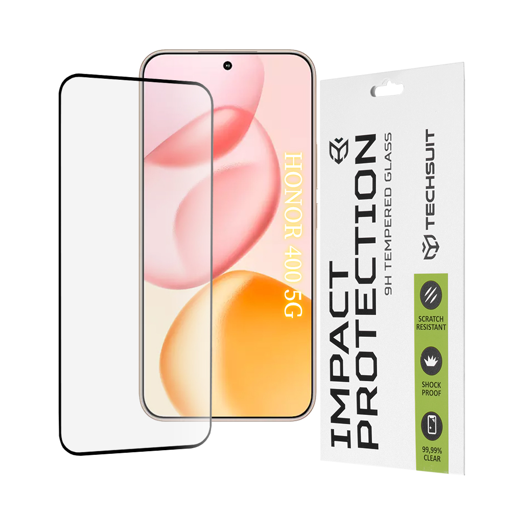Levně Ochranné sklo Techsuit 111D Full Cover Full Glue Honor 400 černé