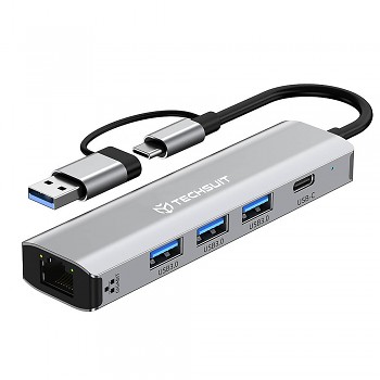 Techsuit Docking Station BoostNetLink 5v1 (H3) USB Type-C šedá
