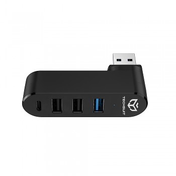 Techsuit Docking Station SplitterNode 4 v 1 USB na 3x USB 1x Type-C černá