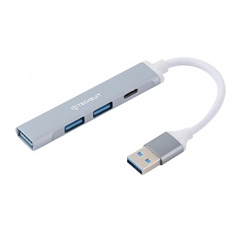 Techsuit Docking Station PolarisBridge 4 v 1 (H19) USB na 2x USB 2.0 1x USB 3.0 1x Type-C šedá bílá
