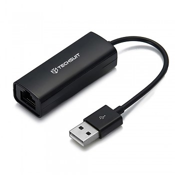 Techsuit Ethernet adaptér NetLink (AC19) USB samec na RJ45 LAN port samice 100Mbps ABS černý