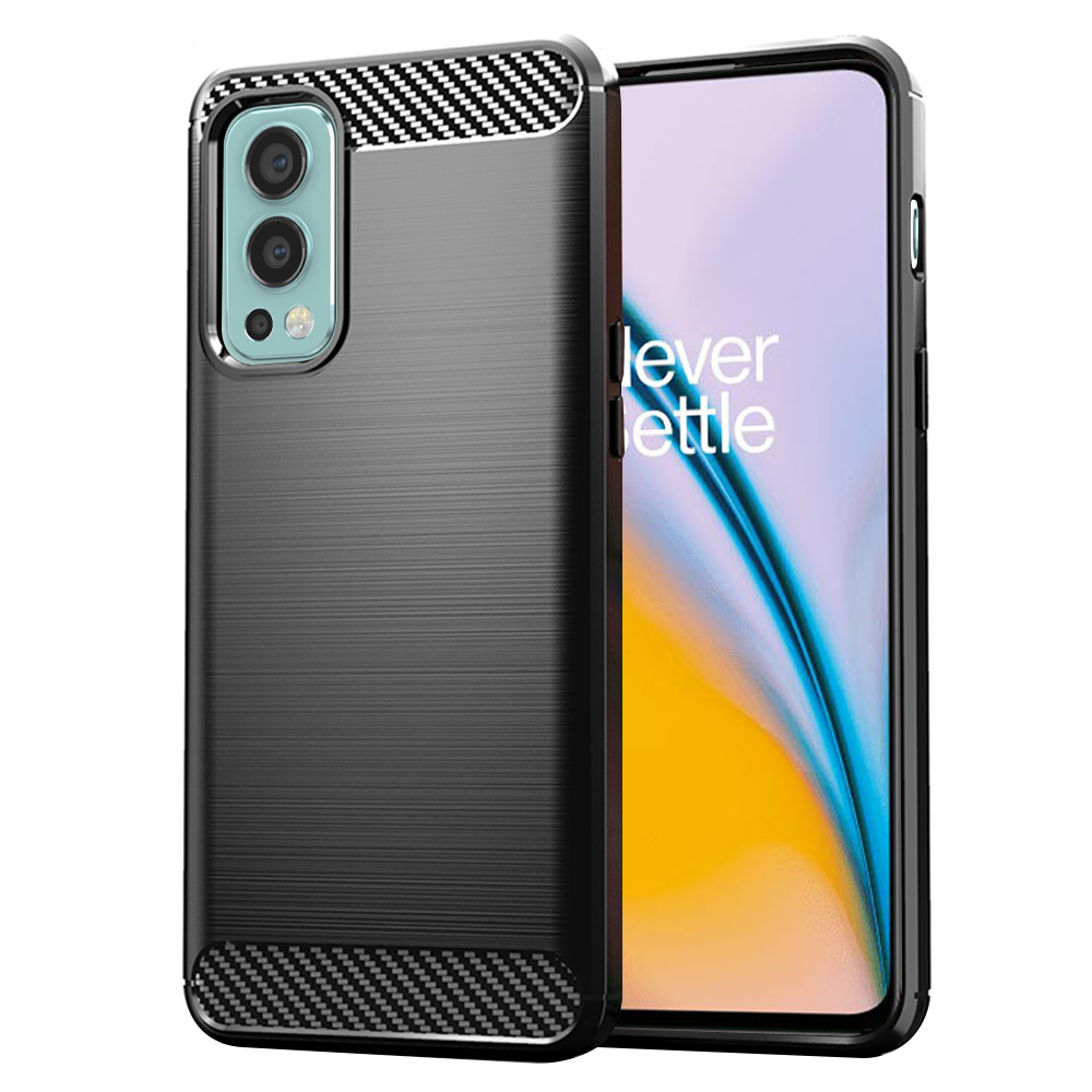 Levně Techsuit Carbon Silicone pro OnePlus Nord 2 5G černý