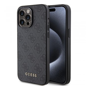Guess Hardcase 4G Metal Gold Logo iPhone 15 Pro Max šedý