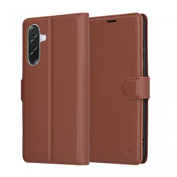 Pouzdro Techsuit Leather Folio pro Samsung Galaxy A56 5G hnědé