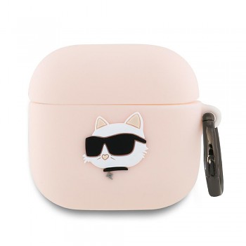 Karl Lagerfeld Silicone Choupette Head 3D Apple AirPods 4 růžová