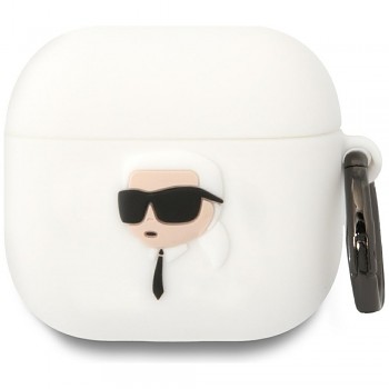 Karl Lagerfeld Silicone NFT Karl Head 3D Apple AirPods 4 Bílá