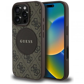 Guess 4G Circle Classic Logo MagSafe iPhone 16 Pro Max hnědý