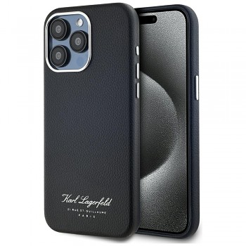 Karl Lagerfeld Hardcase Leather iPhone 15 Pro Hotel RSG růžová