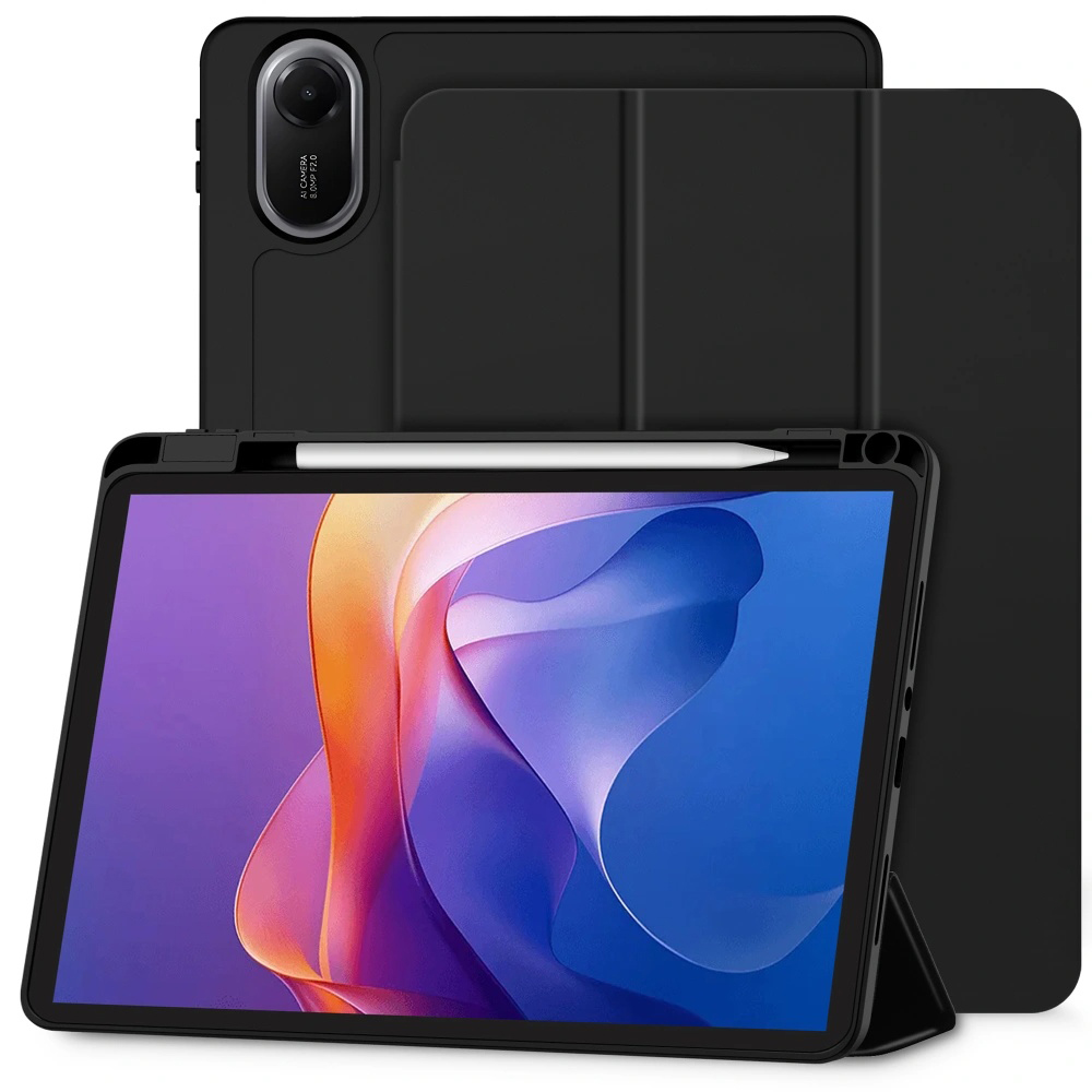 Levně Pouzdro Techsuit Flex Trifold s držákem na tužku pro Xiaomi Redmi Pad 2 černé