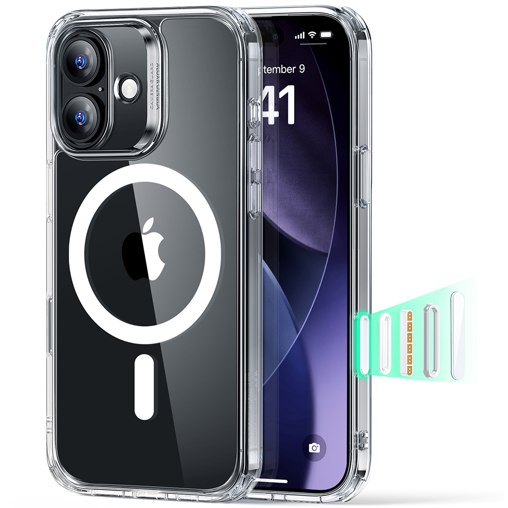 ESR Classic Hybrid HaloLock pro iPhone 17 průhledný