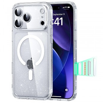 ESR Classic Hybrid HaloLock pro iPhone 17 Pro Max čirý třpytivý