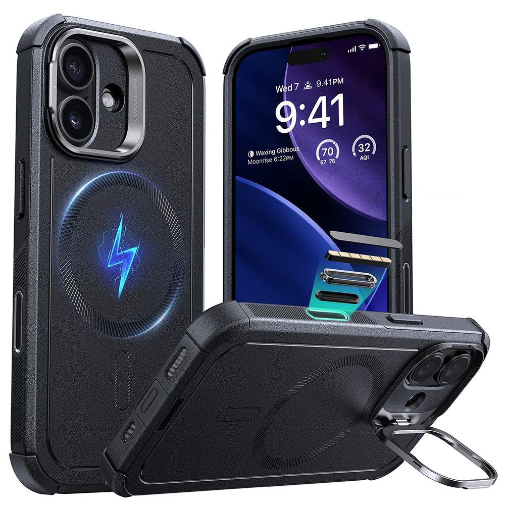 Levně Pouzdro ESR Cyber Armor Kickstand pro iPhone 17 černé