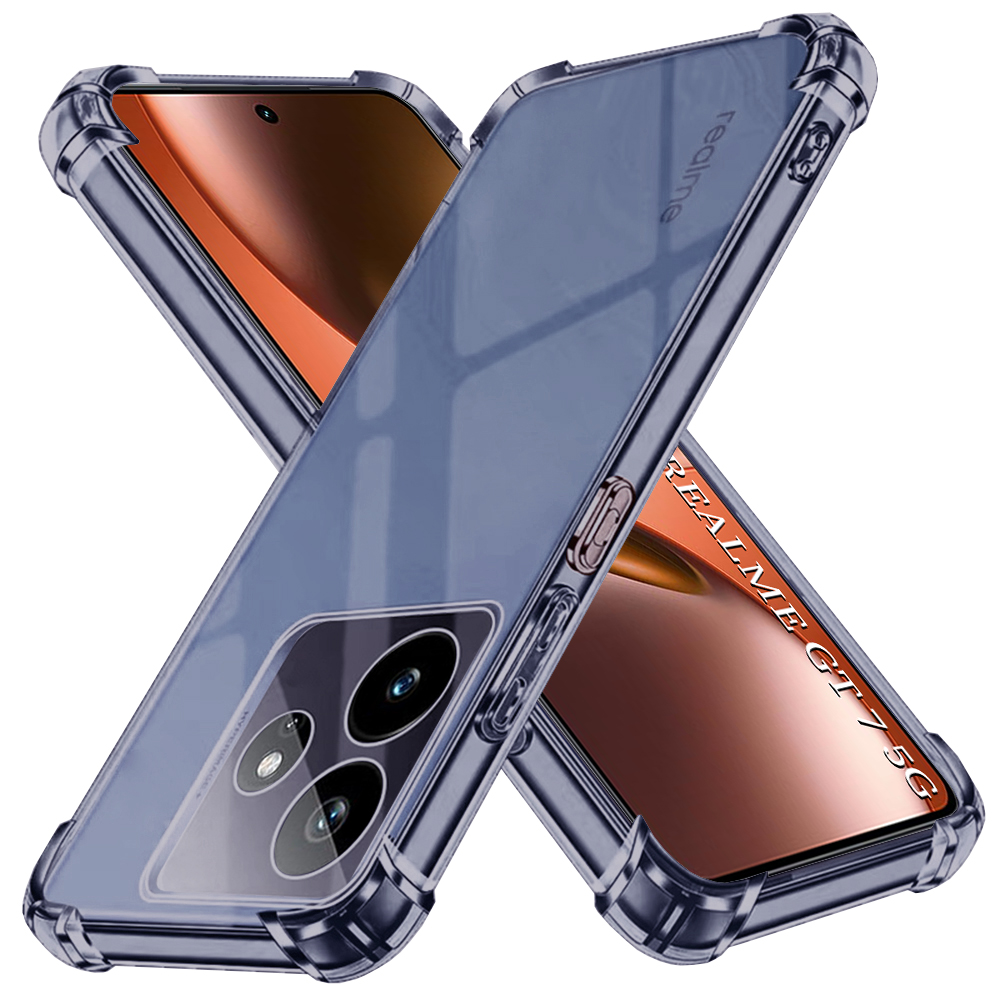 Levně Techsuit Shockproof průhledný silikon Realme GT 7 kouřově černý