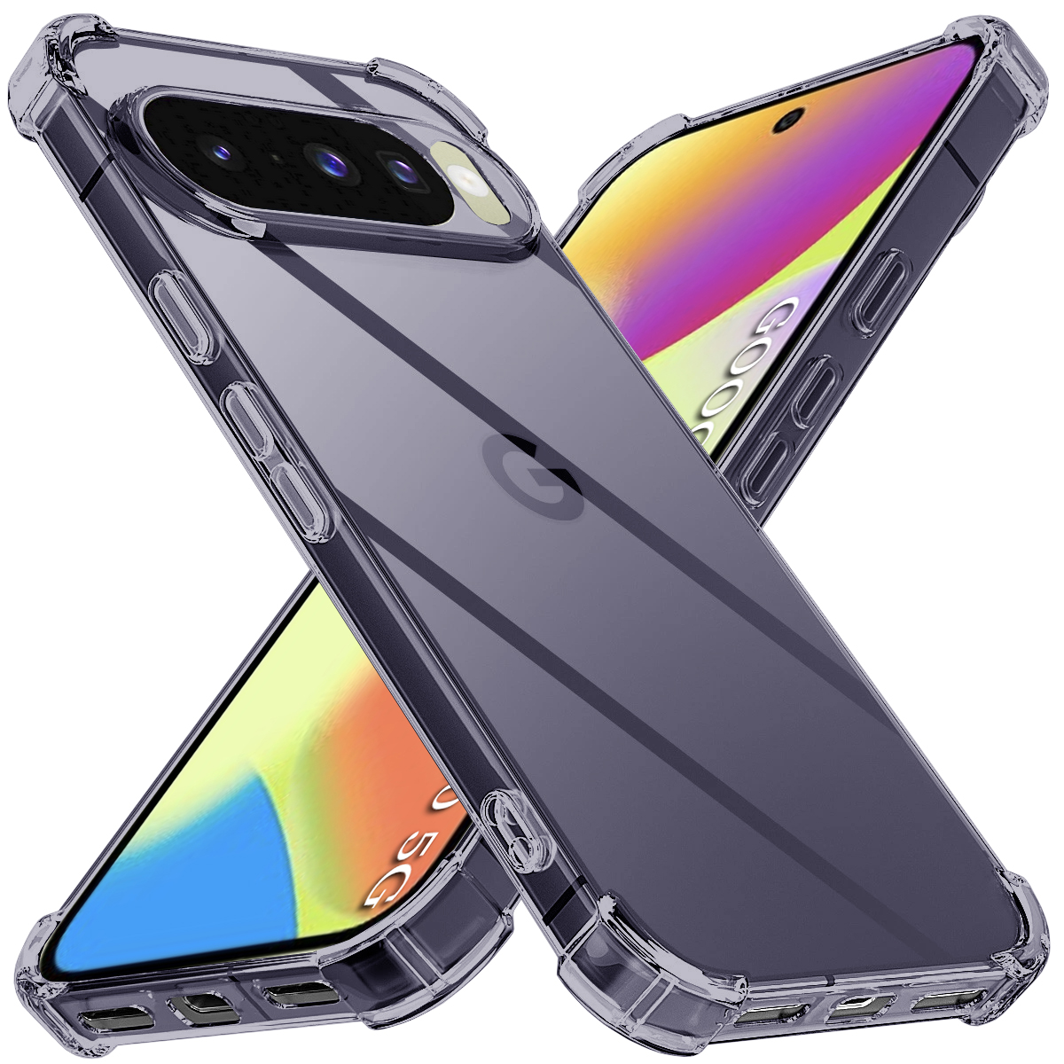 Levně Techsuit Shockproof průhledný silikon Google Pixel 10/10 Pro kouřově černý