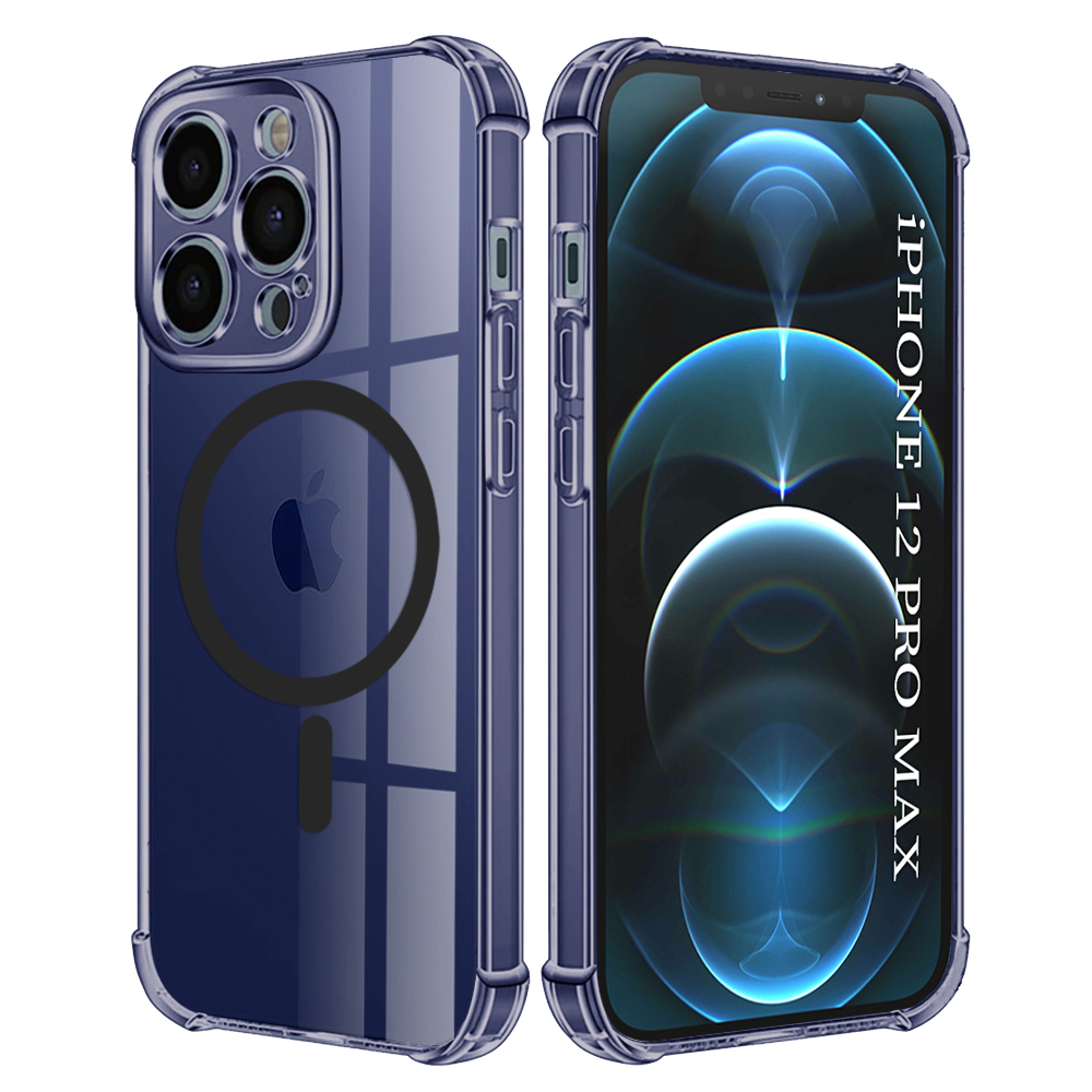 Levně Techsuit Shockproof průhledný silikon MagSafe iPhone 12 Pro Max kouřově černá