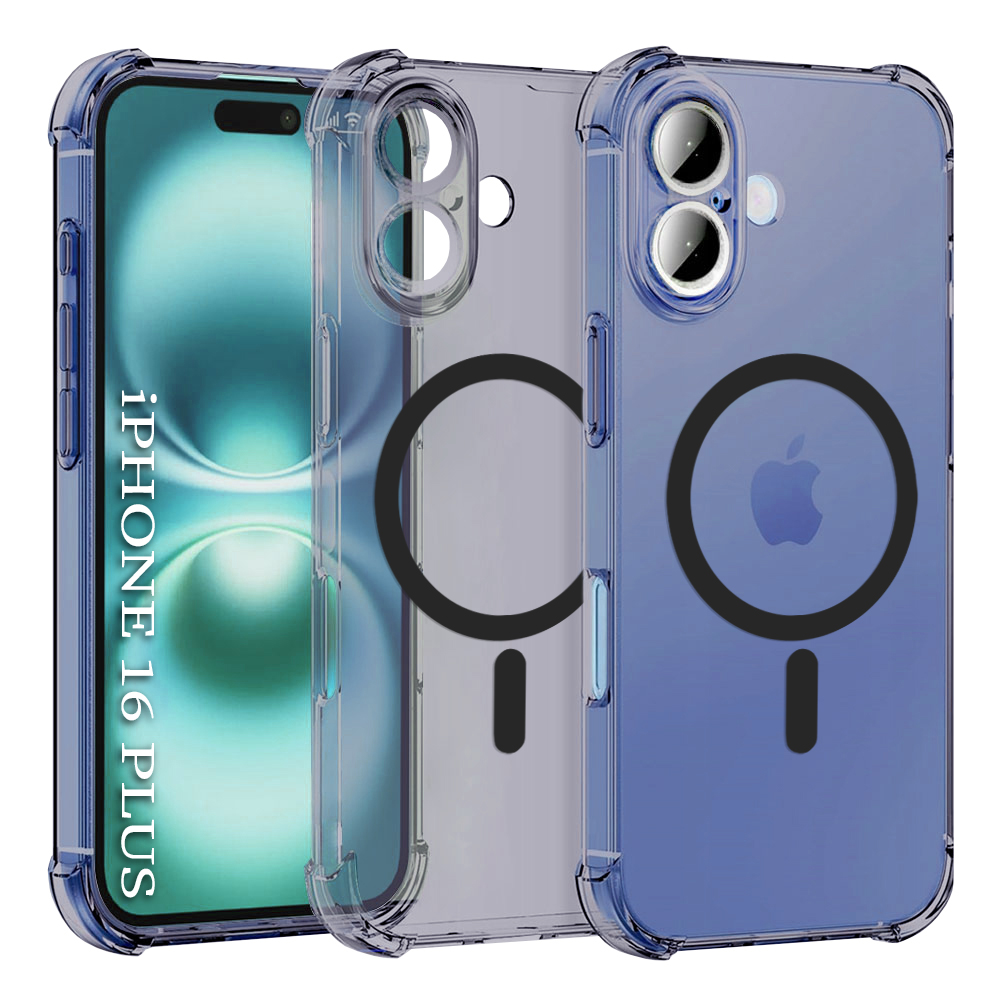 Techsuit Shockproof průhledný silikon MagSafe iPhone 16 kouřově černý