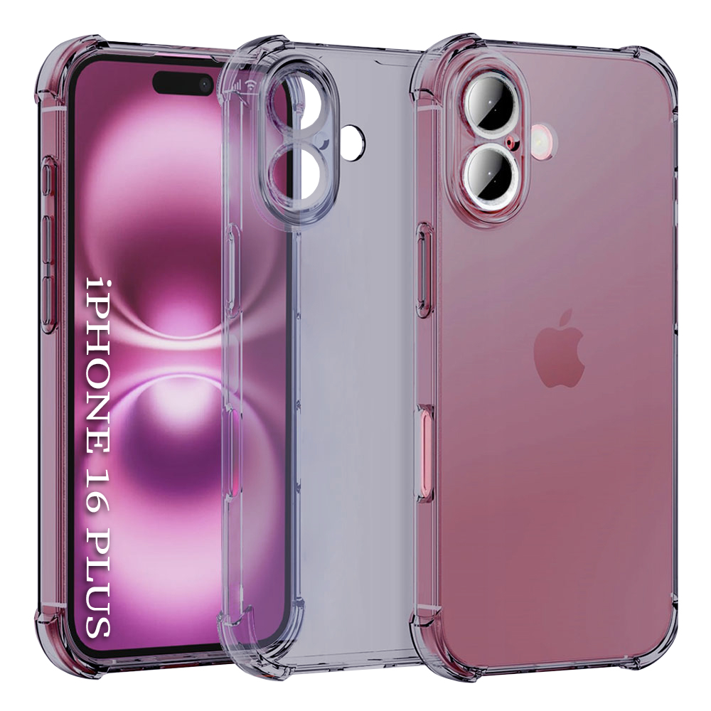 Levně Techsuit Shockproof průhledný silikon iPhone 16 Plus kouřově černý