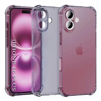 Techsuit Shockproof průhledný silikon iPhone 16 Plus kouřově černý