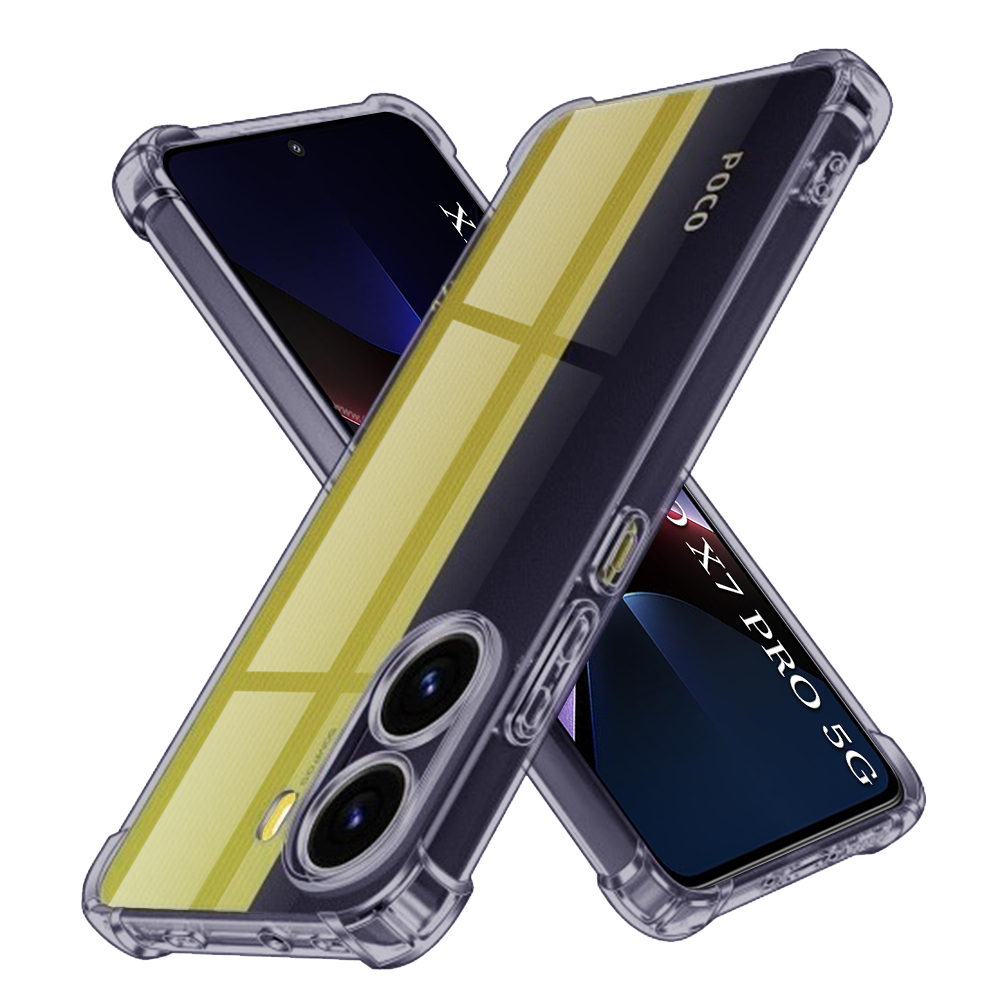Levně Techsuit Shockproof průhledný silikon Xiaomi Poco X7 Pro kouřově černý