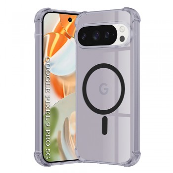 Techsuit Shockproof průhledný silikonový MagSafe Google Pixel 9 Pro kouřově černý