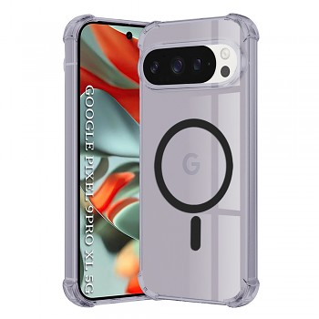 Techsuit Shockproof průhledný silikonový MagSafe Google Pixel 9 Pro XL kouřově černý