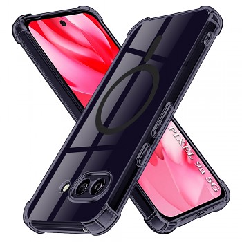 Techsuit Shockproof průhledný silikonový MagSafe Google Pixel 9a kouřově černý