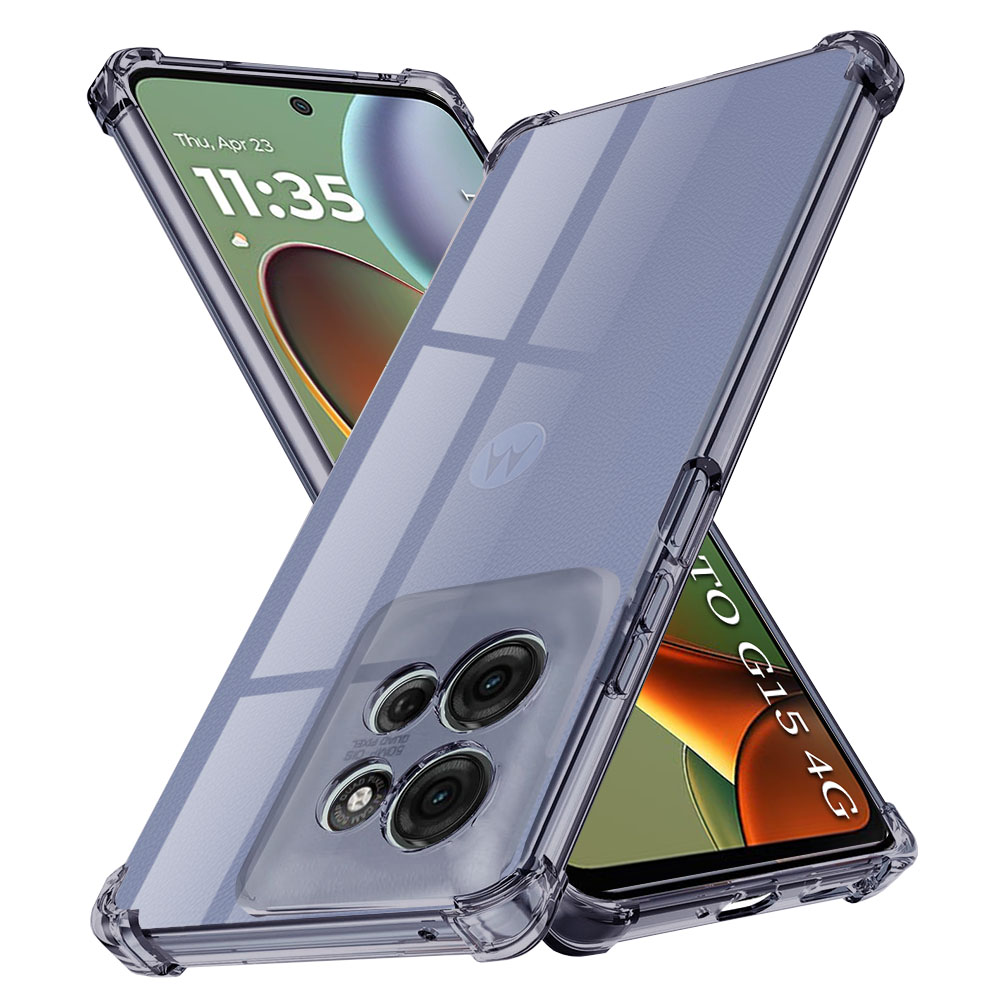 Levně Techsuit Shockproof průhledný silikon pro Motorola Moto G15 G15 Power kouřově černý