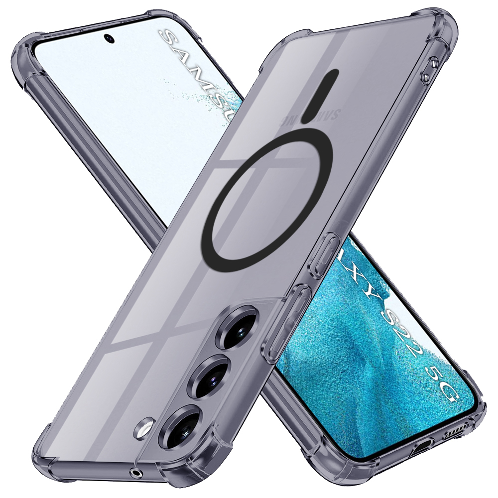 Levně Techsuit Shockproof průhledný silikon MagSafe Samsung Galaxy S22 5G kouřově černý