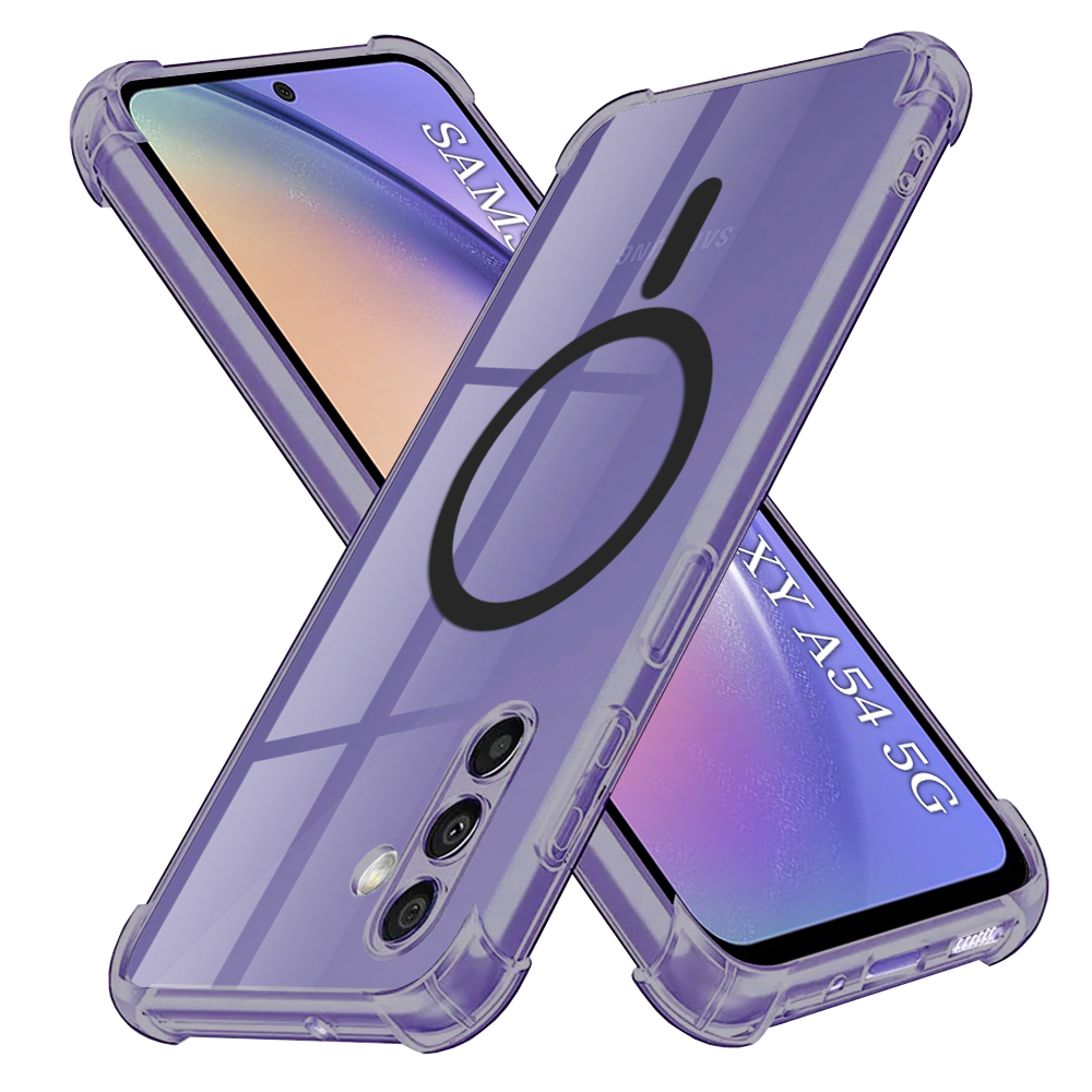 Levně Techsuit Shockproof průhledný silikonový MagSafe pro Samsung Galaxy A54 kouřově černý