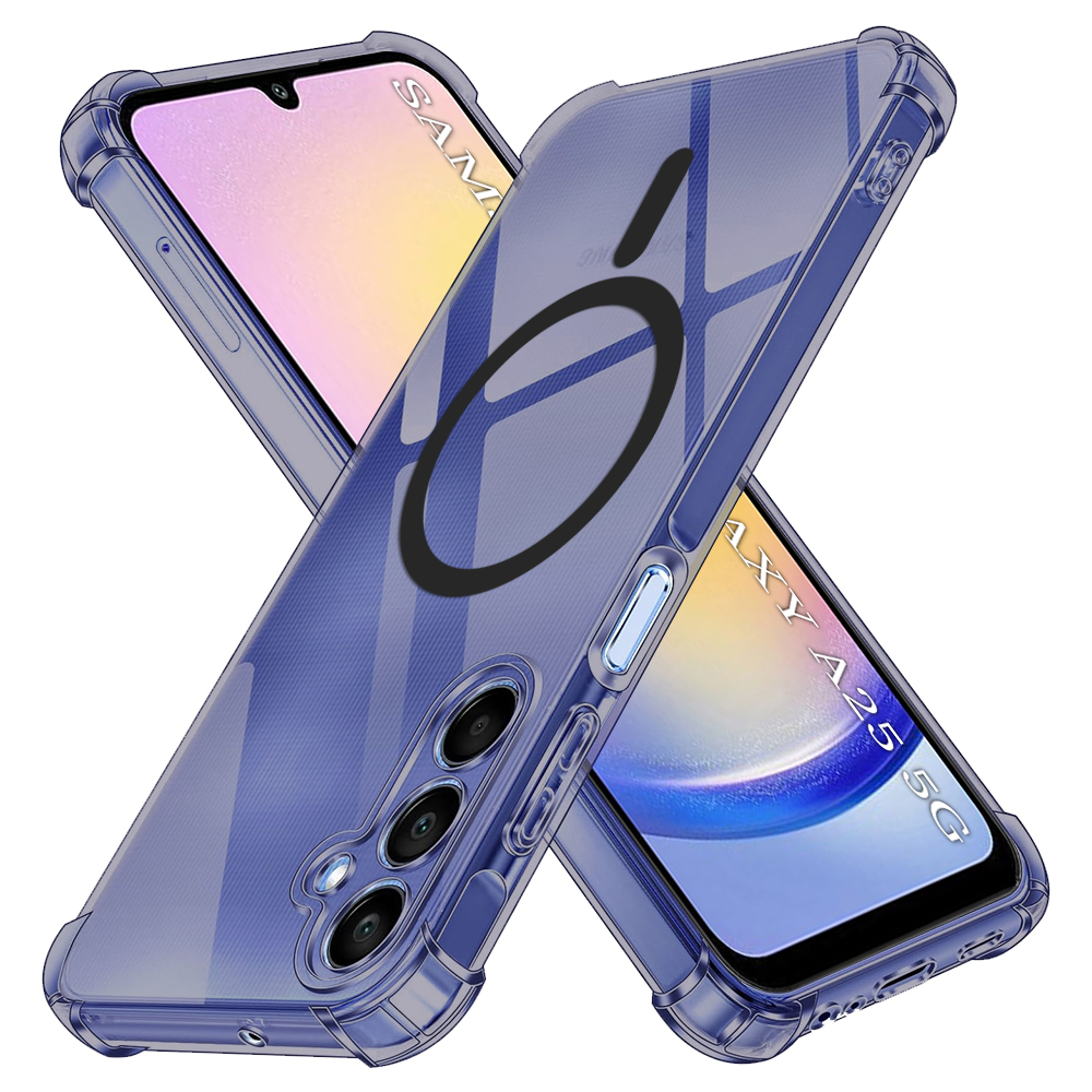 Levně Techsuit Shockproof průhledný silikon MagSafe Samsung Galaxy A25 5G kouřově černý