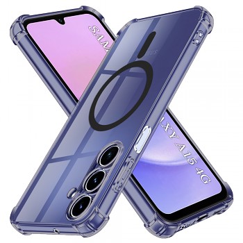 Techsuit Shockproof průhledný silikonový MagSafe pro Samsung Galaxy A15 4G / A15 5G kouřově černý