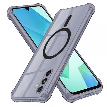 Techsuit Shockproof průhledný silikonový MagSafe pro Samsung Galaxy A16 4G / A16 5G kouřově černý