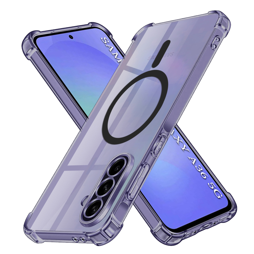 Levně Techsuit Shockproof průhledný silikon MagSafe Samsung Galaxy A36 5G kouřově černá