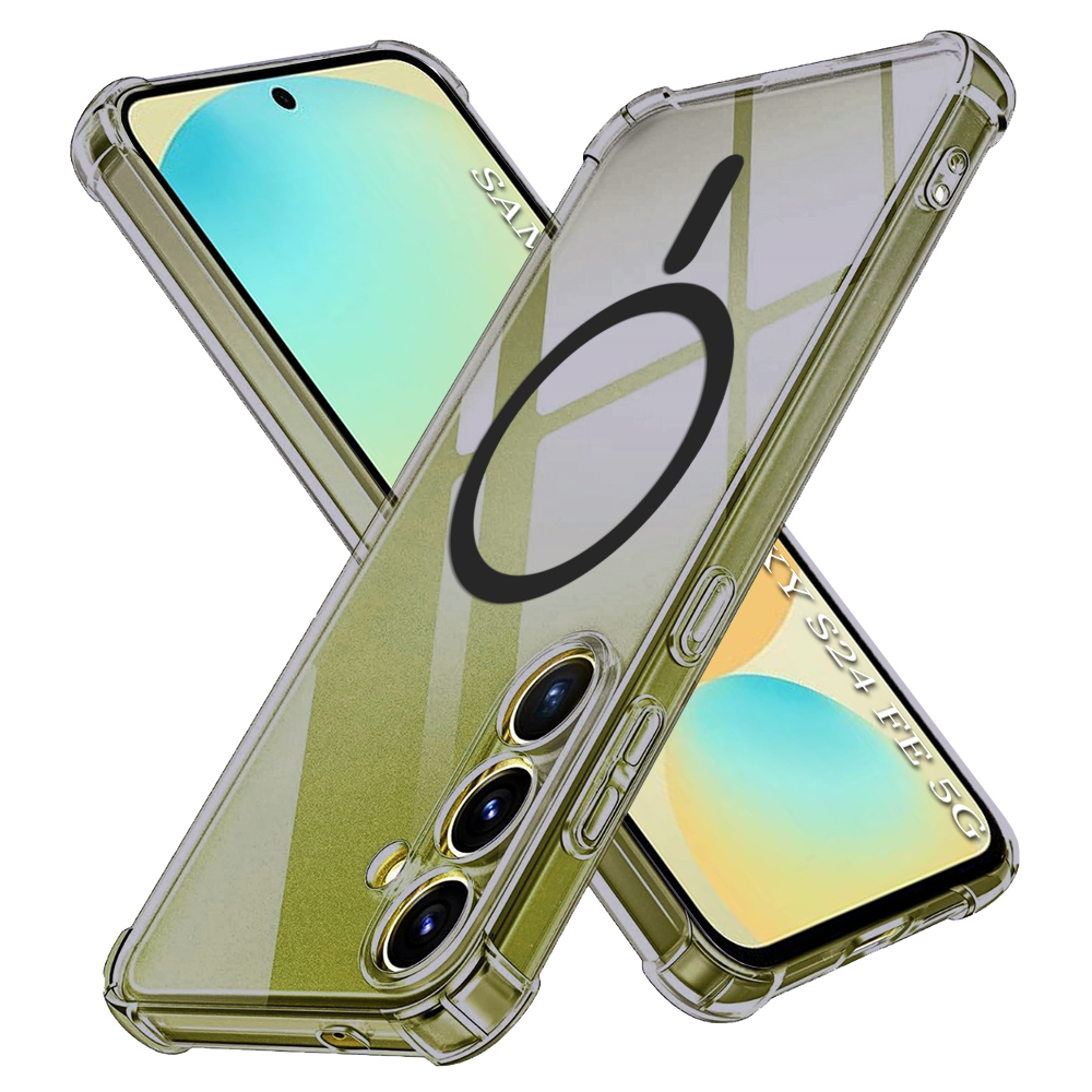 Levně Techsuit Shockproof průhledný silikon MagSafe Samsung Galaxy S24 FE kouřově černá