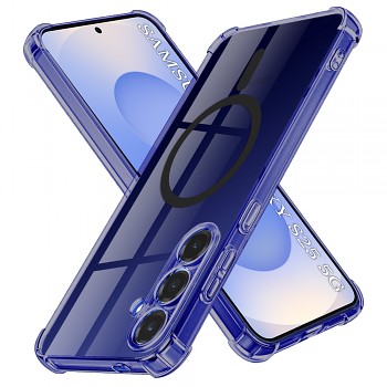 Techsuit Shockproof průhledný silikonový MagSafe pro Samsung Galaxy S25 kouřově černý
