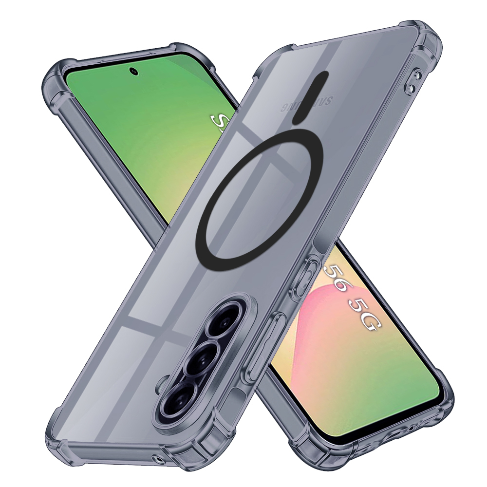 Levně Techsuit Shockproof průhledný silikon MagSafe Samsung Galaxy A56 5G kouřově černý