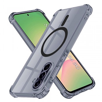 Techsuit Shockproof průhledný silikon MagSafe Samsung Galaxy A56 5G kouřově černý